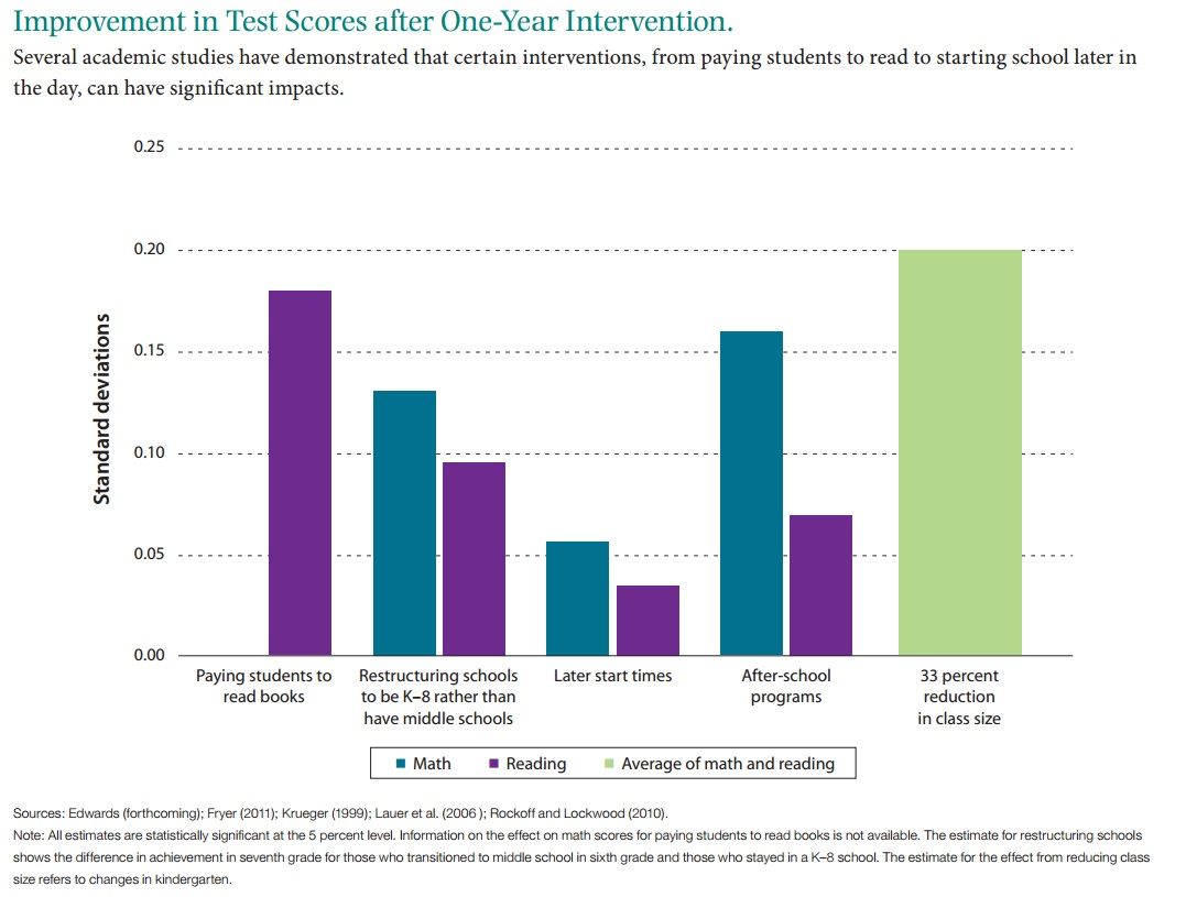 Improvement in Test Scores after One-Year Intervention | The Hamilton ...