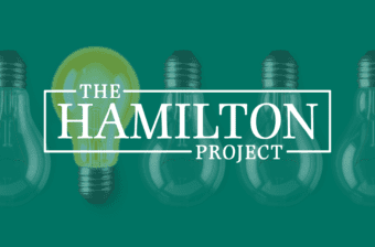 Lightbulbs overlaid with The Hamilton Project's logo